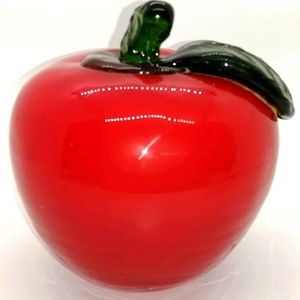 Art glass apple paperweight